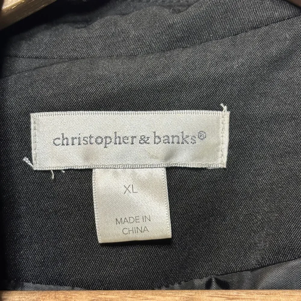 Christopher Banks Utility Jacket‎ 10 Black Versatile Minimalist Upscale Grunge